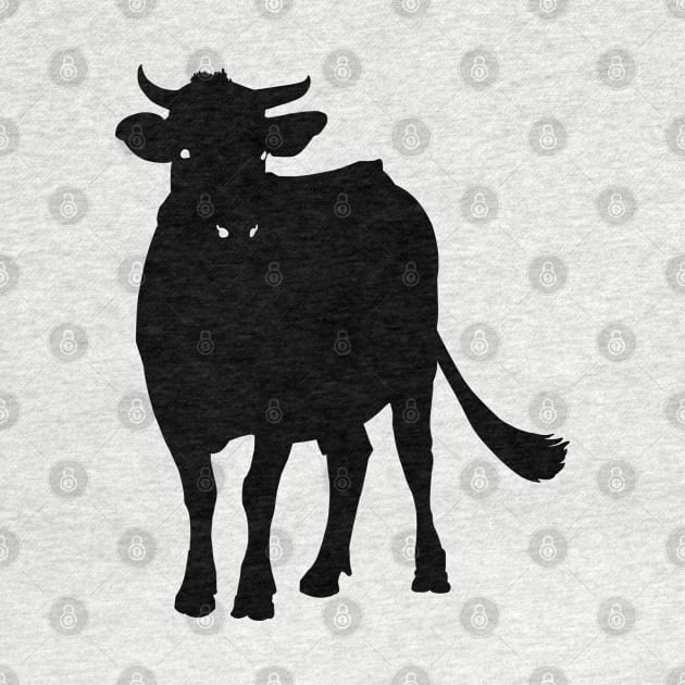 Cow Black Silhouette Milk Pet Animal Cool Style by gin3art